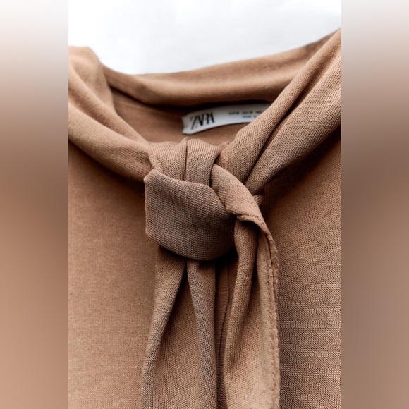 ZARA BASIC KNIT SCARF SWEATER - Picture 7 of 10